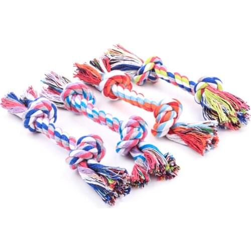 3Pcs 17cm Knot Braided Cotton Rope Interactive Bite Resistant Dog Toy Pet Cotton Rope Chew Toy Supplies Random Color
