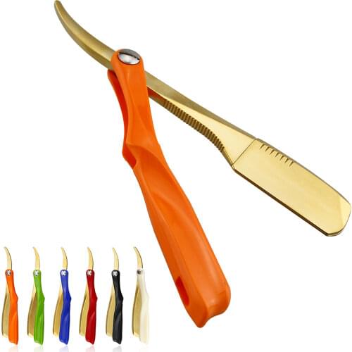 6 Colors Manual Men Shaving Barber Tools Hair Razor Beard Care Tools Folding Stainless Steel Barber Knife