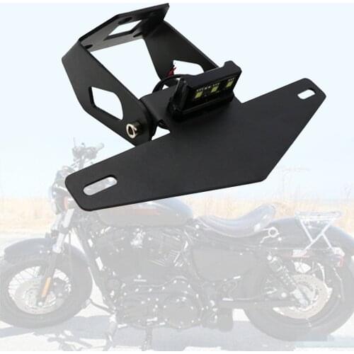 Aluminum Alloy Motorcycle Rear License Plate Holder Tail Light Bracket w/Lights Compatible with Kawasaki NINJA250 Z400 19