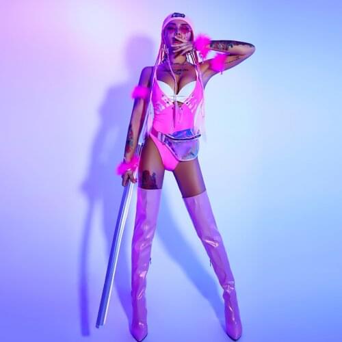 Bar Gogo Costume One-Piece Suit Sexy Nightclub Party Girls Stage Costume Ds Lead Jazz Dance Costume Pole Dance Clothing DQS7291