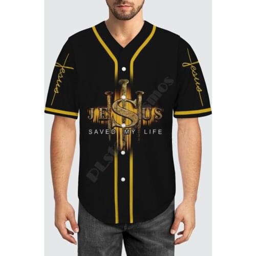Baseball Jersey Beach Summer Saved My Life Jesus 3D All Over Printed Mens Shirt Casual Shirts hip hop Black tops 08