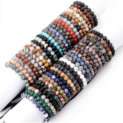 Natural Agates Aventurine Turquoises Malachite Stone Bracelet Reiki Yoga Beads Bracelet for Men Women Luck Gifts Charm Jewelry