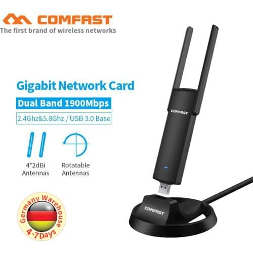 CF-939AC 1900Mbps Wireless USB wifi adapter Dual-Band 2.4G/5GHz AC Gigabit WiFi USB Network card,With DUAL antennas USB 3.0 Base