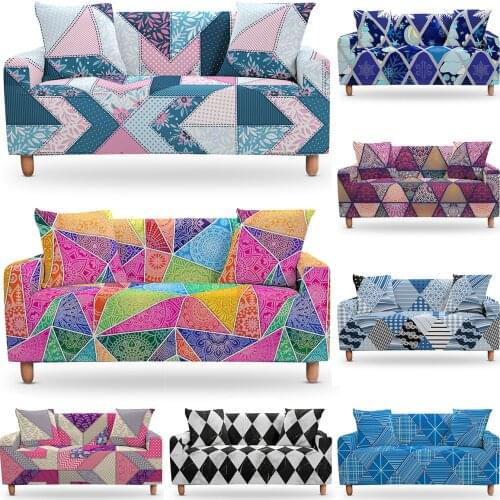Geometric Elastic Printed Sofa Cover Stretch Universal Sectional Sofa Covers For Living Room Modern Couch Corner Cover Cases