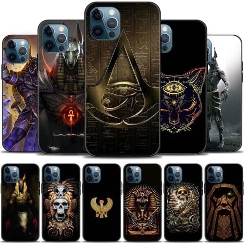 Egypt Nefertiti Anubis Ankh Phone Cover for iPhone 12 11 Pro Max XR X 8 7 6 Plus Soft Silicone Case For iPhone XS Max SE 2020