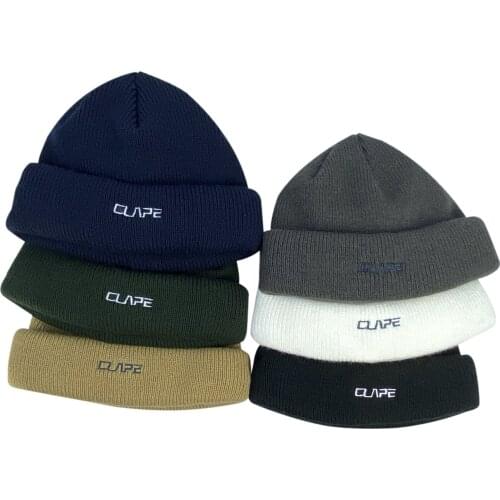 Clape Knitted Hats for Women Skullcap Men Beanie Hat Winter Retro Brimless Baggy Melon Cap Cuff Docker Fisherman Beanies Hats