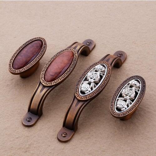 Colorful Ceramic flower Cabinet Knobs Door Pull Handles Cupboard Drawer Wardrobe Furniture Handle Knobs