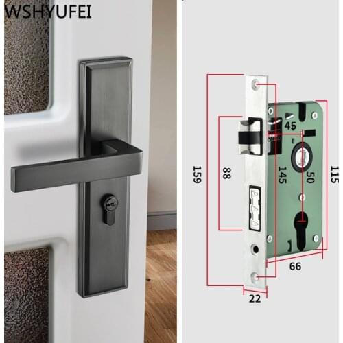 European Style Interior Room Door Handle Mute Bedroom Bathroom Solid Wood Door Lock Household Anti-theft Lock Core Hardware