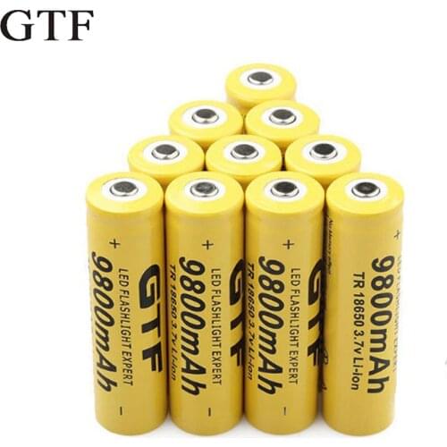 GTF 18650 Batteries 3.7V 18650 9800mAh Li-ion Rechargeable Battery Batteria for LED Flashlight Torch Accumulator Toys 18650 Cell