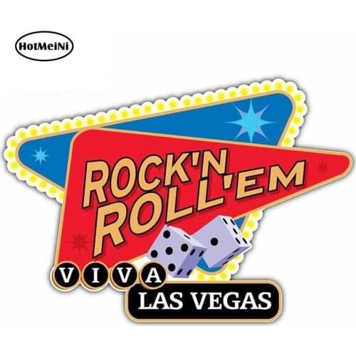 HotMeiNi 13cm x 9.2cm for Viva Las Vegas Rock'n Roll'em Logo Car Stickers Vinyl JDM Bumper Trunk Truck Graphics Fine Decal