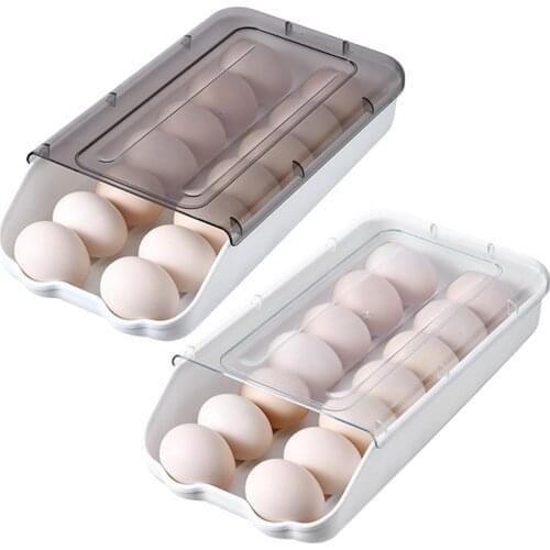 Hot Egg Storage Box Egg Tray Containers Kitchen Refrigerator 32 Grids Eggs Plastic Dispenser Airtight Fresh Preservation
