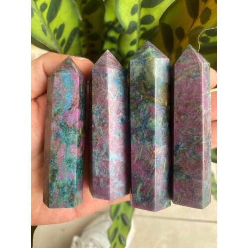 Beautiful natural ruby kyanite crystal tower natural Crystal Reiki Healing Tower 4pc