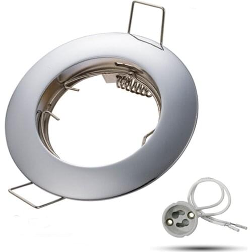 Round GU10 MR16 base socket Ceiling Fixed Downlight Sand Nickel Support 50mm led bulb sceiling spot diameter 80mm hole 60mm