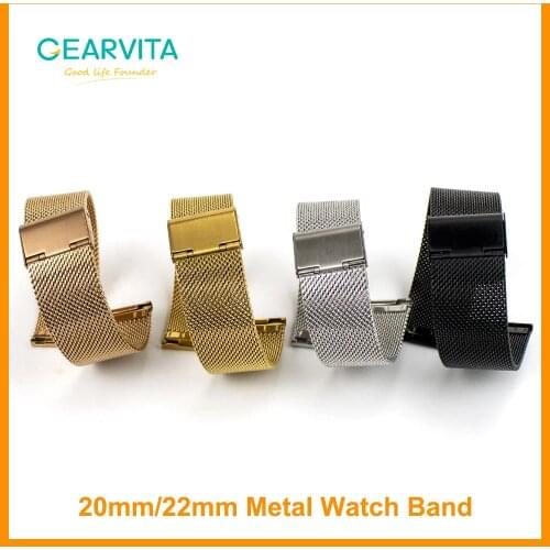 20mm 22mm Metal Watch Band Steel Watch Strap Watchbands Watch Accessories For Huawei GT2/XIAOMI/Garmin Smart Watch