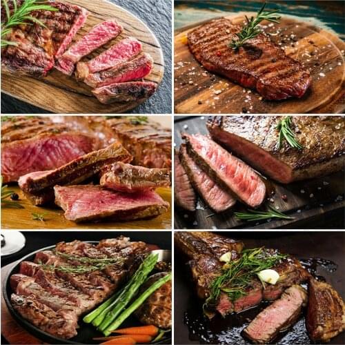 MomoArt Diamond Painting Kitchen Scenery Cross Stitch Diamond Embroidery Beef Full Square Round Mosaic Rhinestones Home Decor