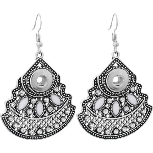 New Snap Jewelry Water Drop 12MM Snap Button Earrings Fit 12MM Snap Earrings For Women Girls Snap Button Necklace Earrings