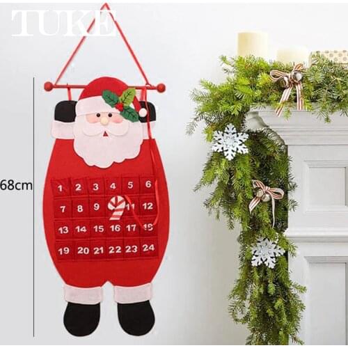 Hanging Christmas Advent Calendar Countdown To Christmas Tree Gift Ornaments Decorations Santa Claus Calendar With Pockets