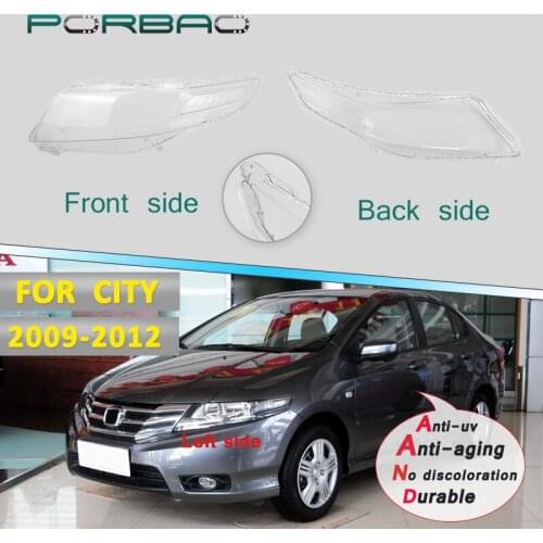 Car Headlight Transparent Glass lens cover for CITY 09-12 Front Lampshade Headlamp Clear shell Replacement DIY
