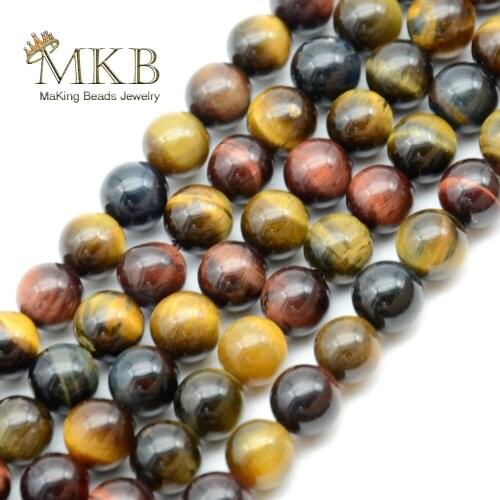 Multicolor Tiger Eye Stone Natural Round Beads For Jewelry Making 4 6 8 10 12mm Gem Beads Diy Bracelet Accessories Dropship
