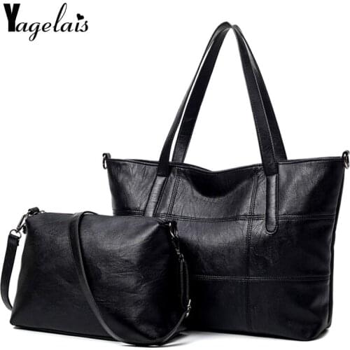 Normcore Style Women Top-Hand Handbag Leather Plaid Ladies Shoulder Bags Minimalist Crossbody Bags Soft Fashion Womens Tote