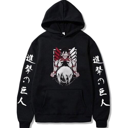 Anime Attack On Titan Eren Yeager Hoodies Men Funny Japan Manga Shingeki No Kyojin Print Harajuku Long Sleeve Casual Sweatshirt