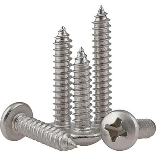 Round Head Screw Phillips Drive A2 Stainless Self Tapping Screws M1.2 - M3
