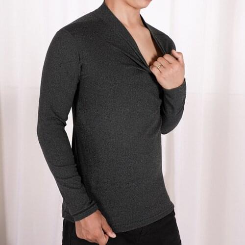 Winter Dralon Middle Turtle Neck Thermal Underwear Men Top Thickened Slim Fit Base Shirt Fleece Long Sleeve Clothing Outer Wear