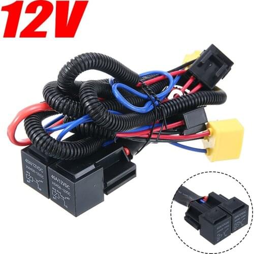 1pc 60W 12V Car Auto H4 9003 Headlight Lamp Bulb Relay Wiring Harness Kit Socket Plug Wire Fix Flickering Headlights Parts