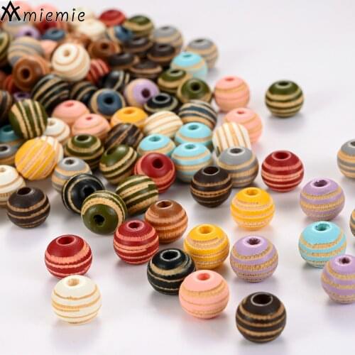 30/50Pcs/Set 10mm Natural Round Wooden Beads For Bracelet Necklace Accessories Making Colorful Rustic Beads Home Decorations