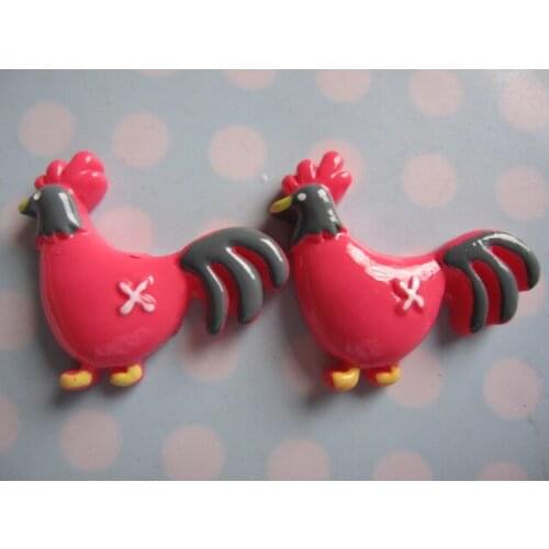 10pcs/lot kawaii flat back resin cartoon cock kids DIY resin cabochons accessories about 25mm