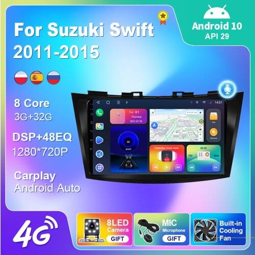 2 Din Android 10 For Suzuki Swift 2011-2015 GPS Navigation Multimedia Stereo Carplay WiFi 4G IPS 8core DSP Car Radio Rear Camera
