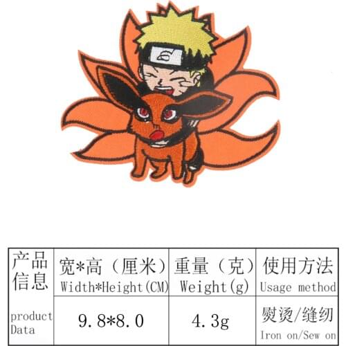 Japanese Anime Cartoon Characters Embroidery Cloth Stickers DIY Clothing Bags Hats Cool Decorative Patches Accessories 2pcs
