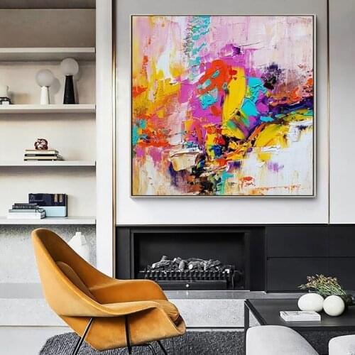 Abstract Art Color Painting Canvas Painting Modern Wall Decoration Living Room Office Room Decoration Frameless Wall Paintings