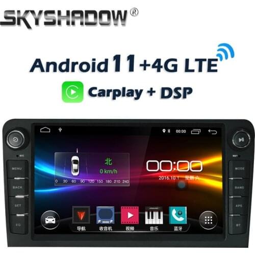 Carplay 8" DSP IPS Android 10.0 32GB 64GB Car DVD Player GPS map WIFI Bluetooth RDS Radio For Audi A3 S3 RS3 RNSE-PU 2002-2011