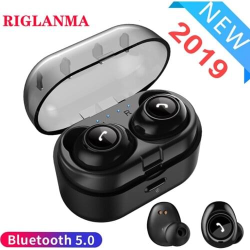 Mini Dual V5.0 Wireless Earphones Bluetooth Earphones 3D Stereo Sound Earbuds with Dual Microphone and Charging box for Phone