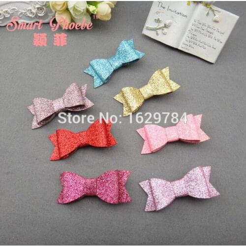 Boutique 20pcs Fashion Cute Glitter Hair Bow Hairpins Solid Bowknot Hair Clips Princess Headwear Girls Hair Accessories