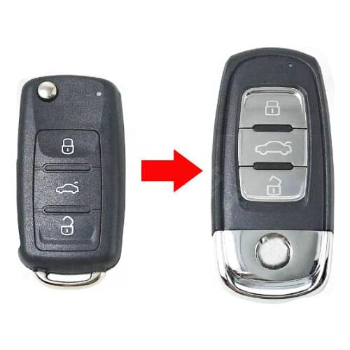 3 Button Replacement Modified Flip Folding Remote Key Shell Case For VW Sagitar Passat Bora Tiguan Lavida Fob Key Cover (202AJ)