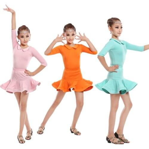 Girl Latin Dress Dancewear Competition Children Dancing Clothing Girl Latin Dance Costume Child Rumba Latin Dance For Girls Kid