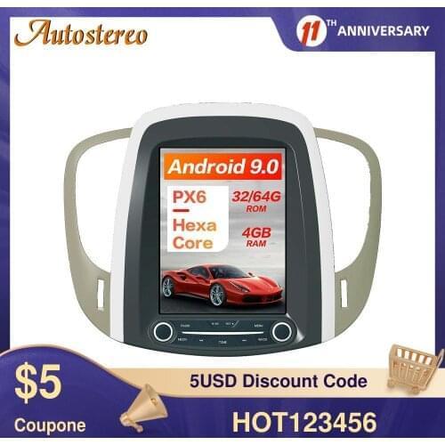 For Buick lacrosse 2008 Tesla Style Android 9.0 Car Player GPS Navigation Stereo Head Unit Multimedia Player Radio Tape Recorder