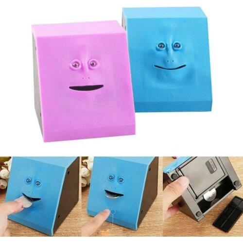 Electric Induction Cute Face Money Banking Toys Pretent Play Coin Box For Money Saving Creative Safes Piggy Bank Children Gift