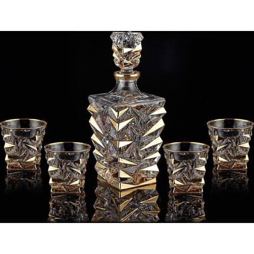 European thickened whiskey glass set large foreign wine glass crystal glass wine bottle creative wine set tequila