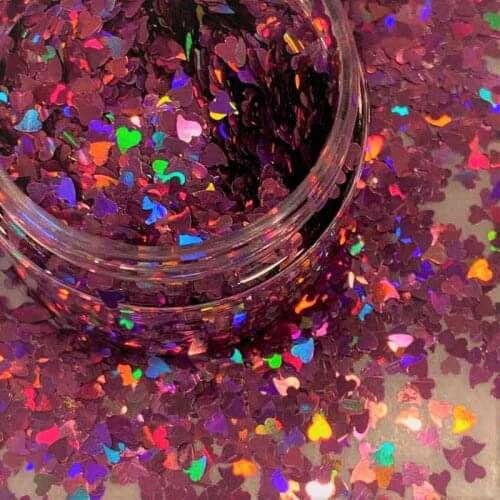50g/bag Holographic heart glitter Curved HEARTS Holographic Glitter Shapes 3mm / Nail Art 12 Colors Holo Heart Glitter,HG89876