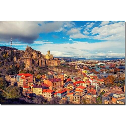 Tbilisi Georgia Cityscape Poster Unframed Canvas Painting Wall Art Pictures Print For Living Room