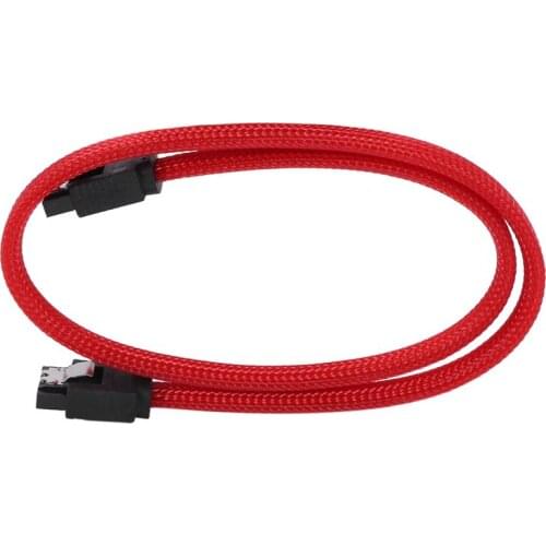 50CM SATA 3.0 III SATA3 7pin Data Cable 6Gb/s SSD Cables HDD Hard Disk Data Cord with Nylon Sleeved Premium Version