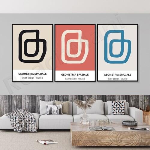 Coral Abstract Art Museum Poster, Modern Art Museum Art Exhibition Poster, Mid-Century Modern Art, Contemporary Art Museum Decor