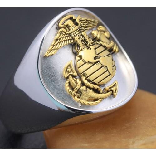 US Marine Corps USMC Veteran Military Sterling Silver Ring