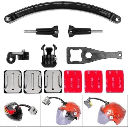 9-in-1 Action Camera Selfie Pole Helmet Mount Adhesive Mount Kit for GoPro Cycling Helmet Mount with Extension Arm fr SONY GoPro