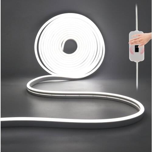 DC12V LED Strip Neon Light Hand Sweep Switch Flexible Neon Rope Lights 2835 120Leds/m Waterproof Dimmable Ribbon Tape DIY Decor