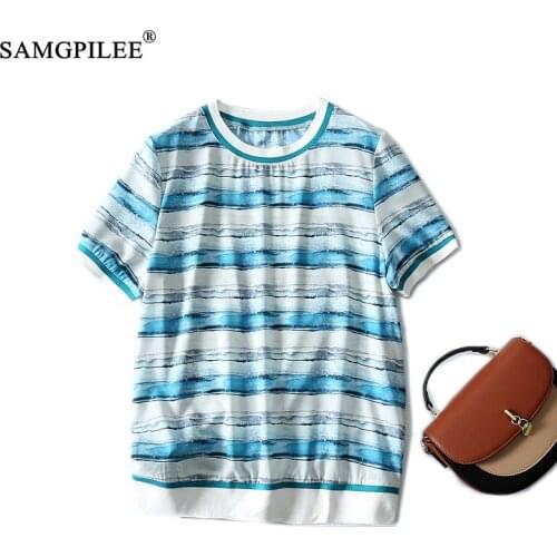 Summer T-shirts Oversized Striped Straight Chiffon 2021 New Korean Style Short-sleeved Thin Casual Women T Shirt Plus Size 4XL