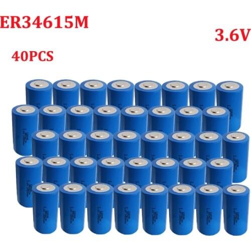 40PCS ER34615M 3.6V 14500mAH D size Lithium Battery for water electricity meter type D intelligent instrument High magnification